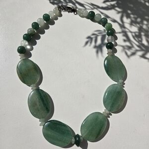 925 Silver Elegant Green Beaded Necklace